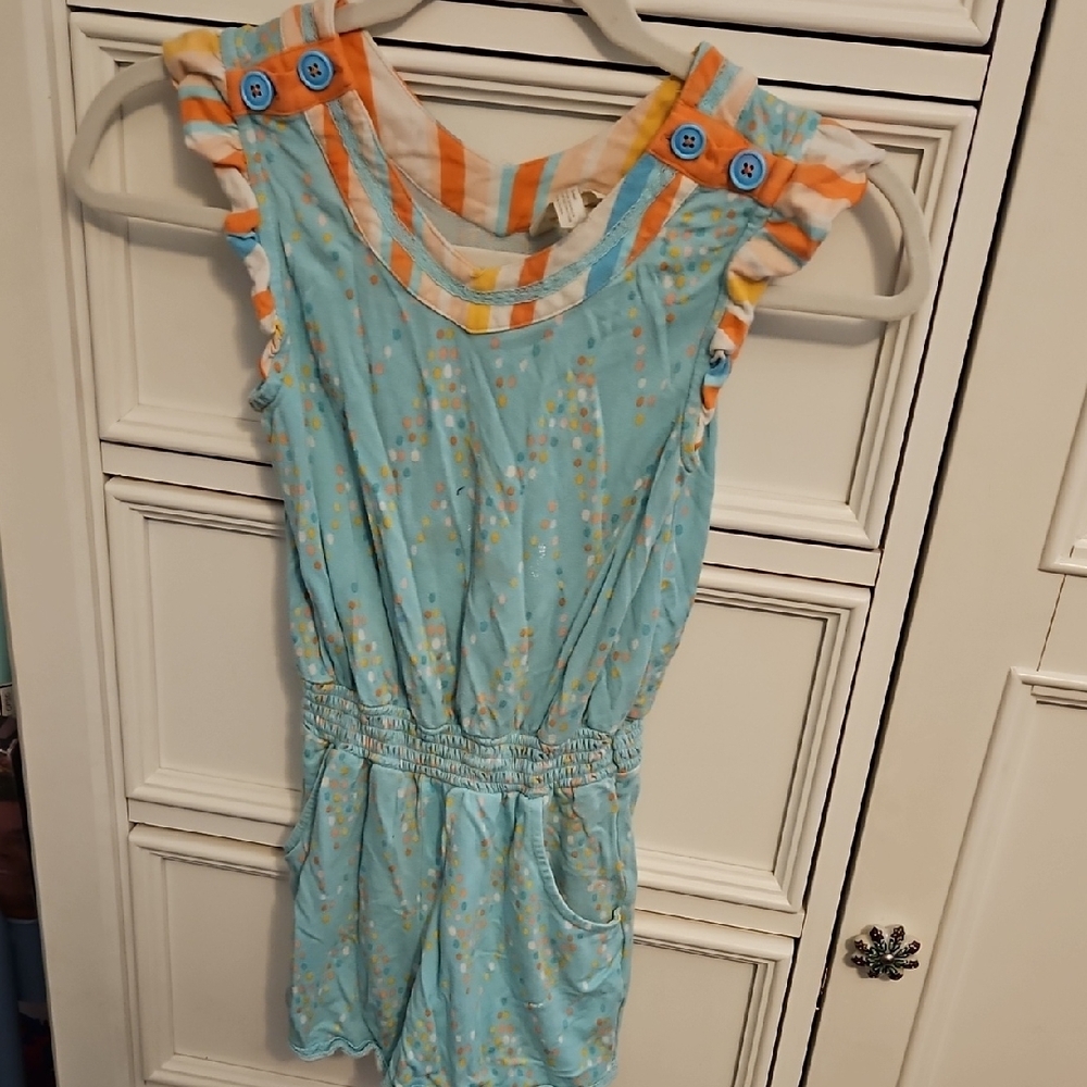 Matilda Janr Colorful Sleeveless Romper with Button Details